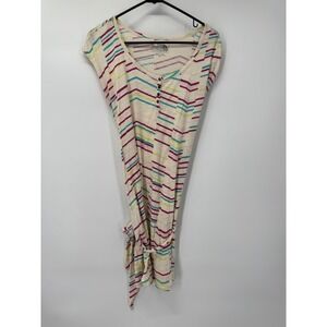 The North Face Button Antina Dress Short Sleeve Casual Top‎ Colorful Stripes M